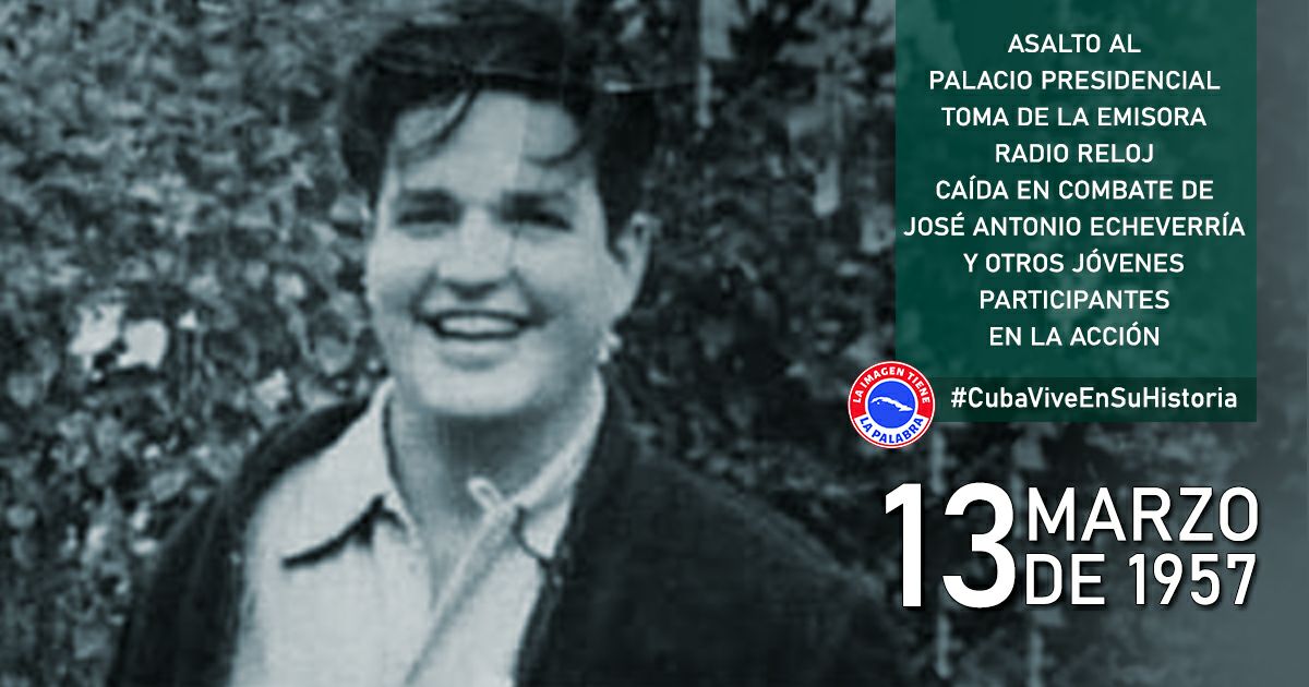 Acción armada ocurrida el 13 de marzo de 1957, en La Habana, Cuba. Fue llevada a cabo por jóvenes del Directorio Revolucionario. El propósito de los asaltantes era desconcertar al régimen con el ajusticiamiento del dictador Fulgencio Batista, 
#CubaViveEnSuHistoria 
#DeZurdaTeam