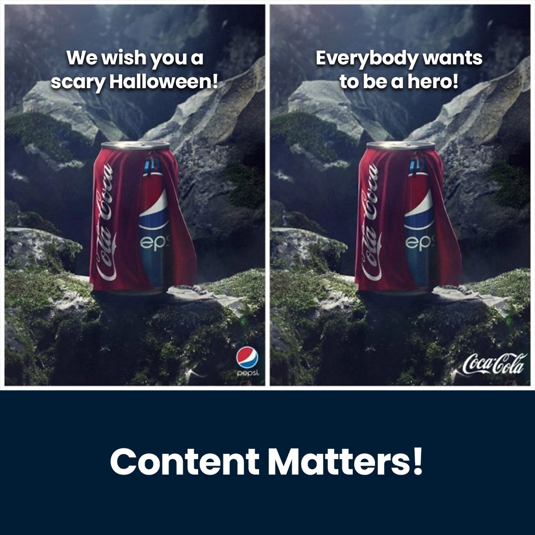 The Power of Words Can MAKE Your Brand or BREAK Your Brand!

@Pepsicoindia @CocaCola

#pepsi #coc #cococola #pepsiads #cococolaads #content #contentmatters #powerofword #wordsgram #wordpower #contentidea #contentstrategy #contentwriting #trending #viral