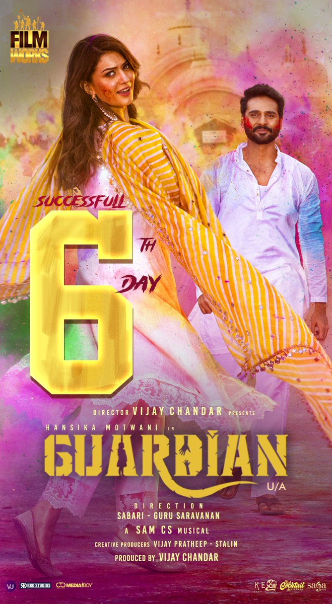 FilmWorks (@filmworksoffl) on Twitter photo #Guardian - Encounter a quirky emotional horror thriller on big screens. Successful 6th day. Book your tickets now
Starring <a href="/ihansika/">Hansika</a>. Music by <a href="/SamCSmusic/">𝐒𝐀𝐌 𝐂 𝐒</a>.
<a href="/vijayfilmaker/">VIJAY CHANDAR</a> <a href="/gurusaravanan/">gurusaravanan</a> <a href="/sabari_gireesn/">S.Sabari Gireesan</a> <a href="/shakthi_dop/">Shakthi</a> <a href="/artilayaraja/">Lalgudi N Ilayaraja</a> <a href="/thiyaguedit/">Thiyagarajan Editor</a> <a href="/ActorSriman/">actor sriman</a> <a href="/Gopaljames1/">Gopaljames</a> #Guardian - Encounter a quirky emotional horror thriller on big screens. Successful 6th day. Book your tickets now
Starring <a href="/ihansika/">Hansika</a>. Music by <a href="/SamCSmusic/">𝐒𝐀𝐌 𝐂 𝐒</a>.
<a href="/vijayfilmaker/">VIJAY CHANDAR</a> <a href="/gurusaravanan/">gurusaravanan</a> <a href="/sabari_gireesn/">S.Sabari Gireesan</a> <a href="/shakthi_dop/">Shakthi</a> <a href="/artilayaraja/">Lalgudi N Ilayaraja</a> <a href="/thiyaguedit/">Thiyagarajan Editor</a> <a href="/ActorSriman/">actor sriman</a> <a href="/Gopaljames1/">Gopaljames</a>