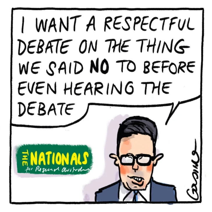 Heard that @D_LittleproudMP really dislikes this cartoon so don't share it whatever you do. Apparently he wants a serious debate on Nuclear. #Hypocrite #LNPNeverAgain