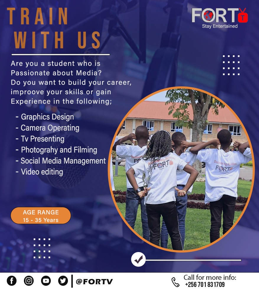 Train with us at Fort tv located in Fort portal tourism city