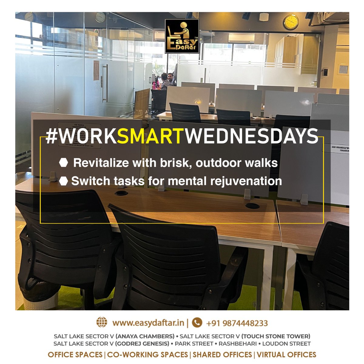 Indulge in the rejuvenating power of nature and invigorate your mind with varied tasks. Elevate your Wednesday with refreshing routines for a renewed sense of vitality. 

#EasyDaftar #EDWorkspace #EasyDaftarOffice #DaftarYourDay #OfficeEssentials #WorkplaceStyle #EfficiencyBoost