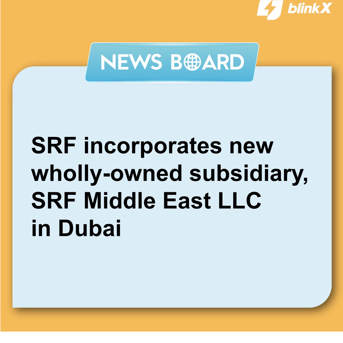 getblinkx's tweet image. The wholly owned subsidiary is incorporated for trading in refrigerant gases, the company said.

#SRF #subsidiary #incoporation #StocksInNews  #news #NSE #BSE #trading #StockToWatch #market #money #stock #stockmarket #MadeForTheMarket #blinkX #getblinkX