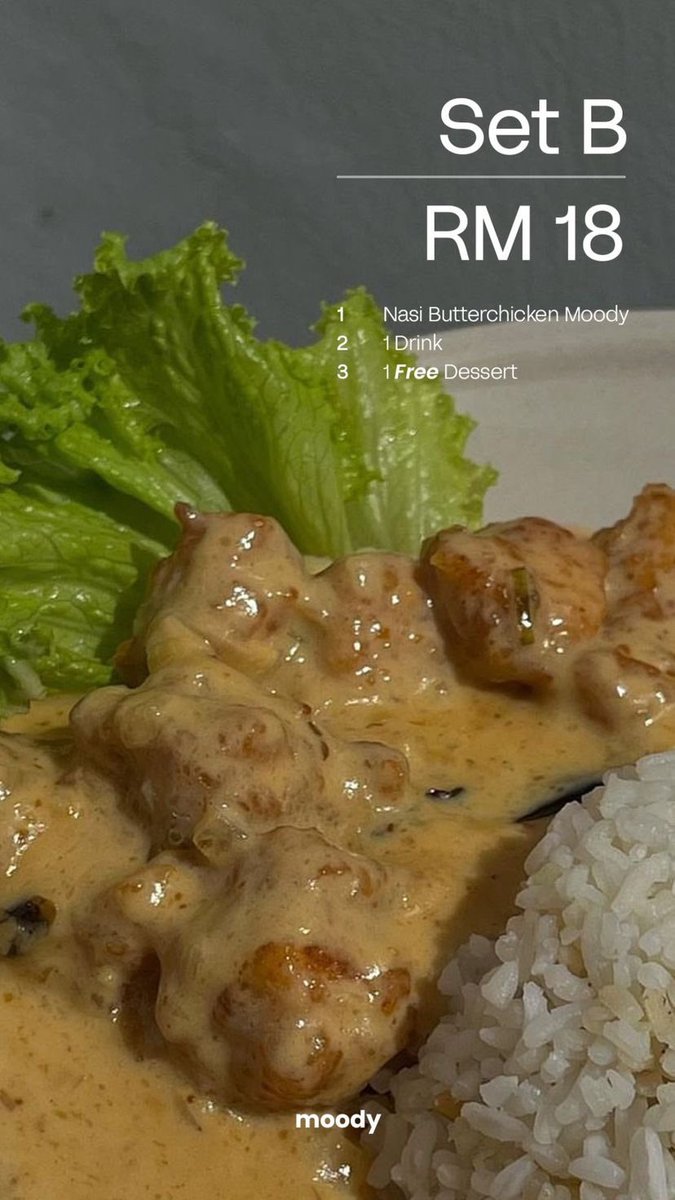 AinaaKhairina's tweet photo. Jom berbuka puasa dekat Moody Cafe!  

Ada set Ayam Gepuk &amp; Butterchicken for only RM18. Dapat 1 free drink &amp; 1 free dessert lagi 🤤

📍15, Jln Raja Musa Aziz, Taman Jubilee, 30300 Ipoh, Perak

⏰ 3pm - 11pm (Ramadhan hours)

@moodykafe @MohKeIpoh @TwitPerak https://t.co/GfiSddVljt