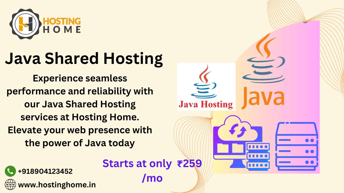 Hostinghome1's tweet image. Unlock the full potential of Java with our tailored Shared Hosting solutions at Hosting Home.
Visit Us
hostinghome.in/java-shared-ho…
Contact us
+918904123452
+919019068720
#JavaHosting
#SharedHosting
#JavaWebHosting
#HostingJava
#JavaServer
#WebHosting
#JavaDevelopment