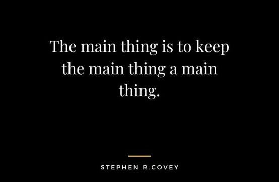 Ana işimiz; ana işimizi, ana işimiz olarak muhafaza etmek.