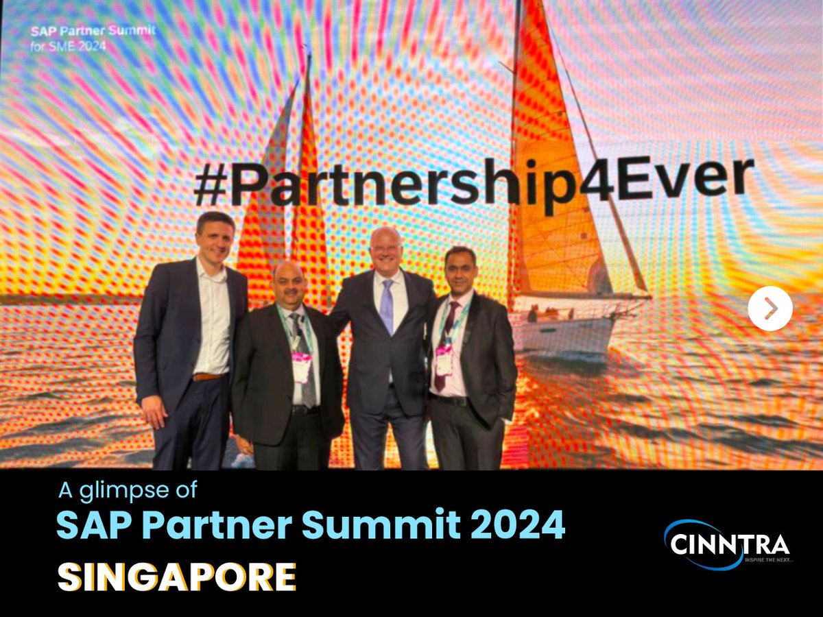 cinntraofficial's tweet image. Cinntra triumphant Day 1 with industry-centric sessions and strategic alliances at #SAPPartnerSummit2024, Singapore

This time, our visionaries Laxmikant Dixit and Anirudh Gupta marked their electrifying presence at the event

#Singapore #SAPPartnerSummitforSME #Partnership4Ever