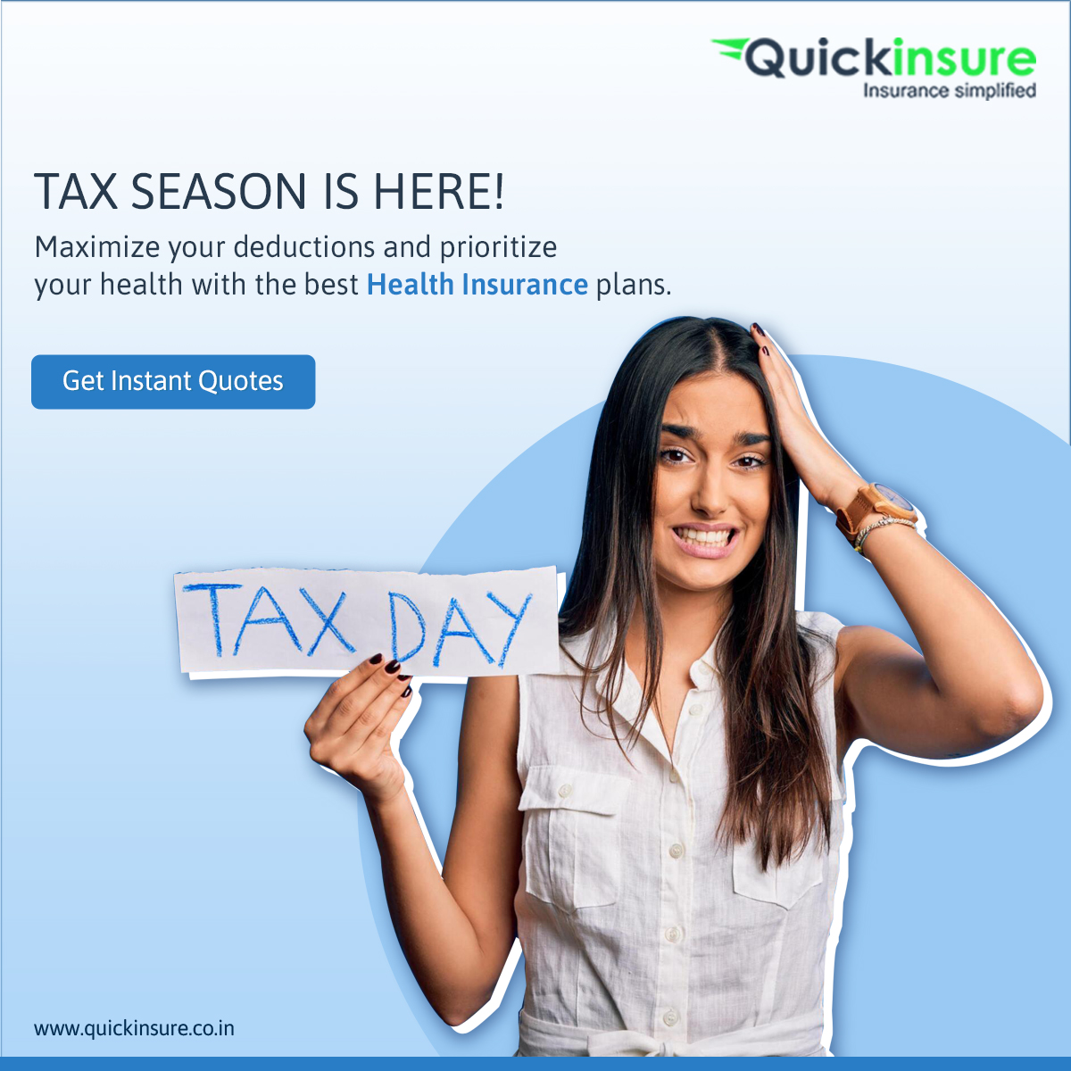 quickinsureInd's tweet image. Tax season's here! Maximize deductions &amp;amp; prioritize health with top #HealthInsurance plans. Don't miss tax benefits under #Section80D.

Visit the link in Bio.
#SaveTax #InsureNow #HealthCover #TaxSeason   #Wednesdayvibe  #Savings #Insurance  #Quickinsure
