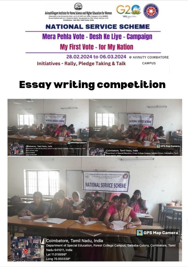 nssavinuty's tweet photo. The NSS cell of Avinashilingam university conducted competitions like Essay, Poster and Music that created awareness on the rights to vote among students.
#chunavkaparv #Deshkagav #voteforsure #nss #voteforright #merapehlavotedeshkeliye #nssrdchennai #nssavinashilingam https://t.co/9lBvwbjzWb