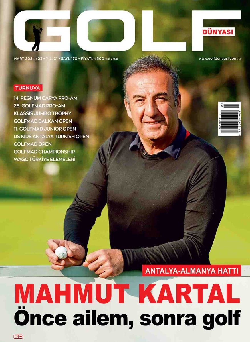 Türk golfünün referans dergisi #golfdunyasi, 170. sayısıyla okurlarla buluştu. Bu sayının kapağında golf tutkunu gurbetçi iş insanı Mahmut Kartal var. Türk ve dünya golfünden en güncel haberler #golfdunyasi170'te...