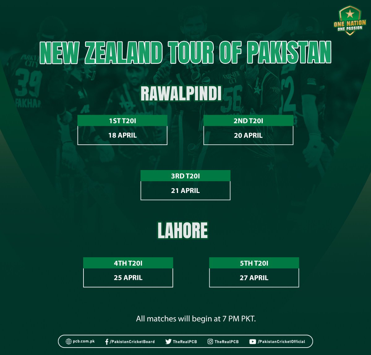 🗓️ 𝐒𝐚𝐯𝐞 𝐭𝐡𝐞 𝐝𝐚𝐭𝐞𝐬! Schedule for the five-match T20I series between Pakistan and New Zealand next month has been announced 🇵🇰🇳🇿🏏 Read more: pcb.com.pk/press-release-… #PAKvNZ