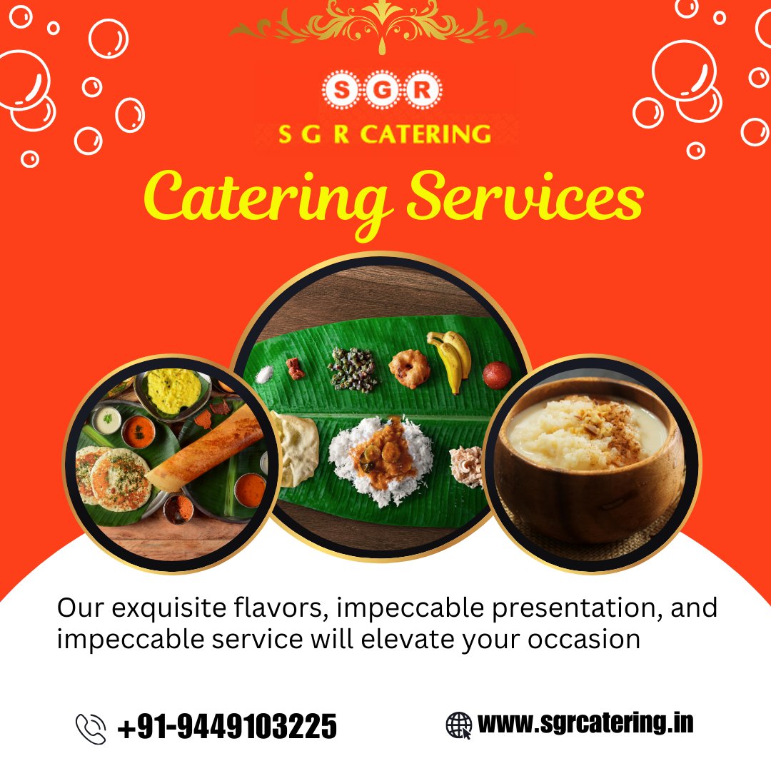 SGR Catering offers the best catering service in Bangalore. We provide delectable menus tailored to the tastes of our clients, including corporate events and weddings.
#sgrcatering #malleshwaram #bangalore #cateringexcellence  #eventcatering #cateringperfection