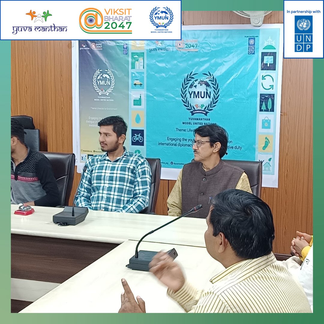 Yuvamanthan_org's tweet photo. The @CentralSanskrit hosts Yuvamanthan MUN, a platform for impactful discussions on lifestyle for environment based on our PM @narendramodi 's vision of Viksit Bharat @2024. Adopt eco-friendly practices and contribute to a sustainable future together! #ViksitBharat2024
#YMUN https://t.co/1gxwtRSxzk