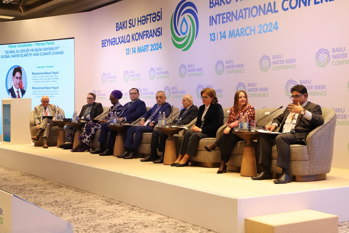 FAOAzerbaijan's tweet photo. Exciting discussions at #BakuWaterWeek on vital water sector developments, tech, investments, and partnerships. Head of @FAOAzerbaijan, Nasar Hayat, highlighted Azerbaijan's progress and FAO's close collaboration.
@nasar_hyt https://t.co/RDSU2kNvKc