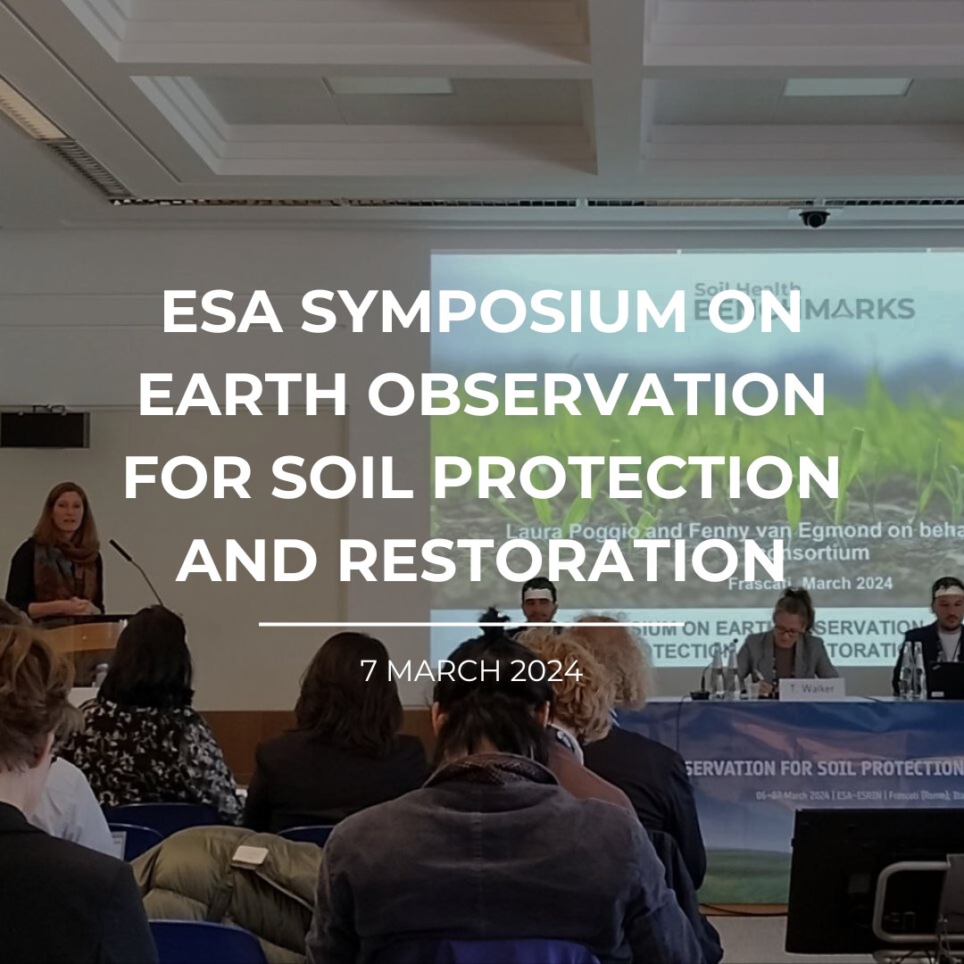 Fenny van Egmond & Laura Poggio 🌱 joined ESA's Symposium on Soil Protection & Restoration 🛰️, presenting BENCHMARKS📊. Addressing soil monitoring's vital role under EU policies like the Soil Strategy for 2030 & Paris Agreement 🌍. #ESA #soilhealth @ISRICorg @WURenvironment @esa