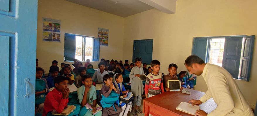 #Mirpurkhas District (March 12)
𝗦𝗰𝗵𝗼𝗼𝗹 𝗥𝗲𝗵𝗮𝗯𝗶𝗹𝗶𝘁𝗮𝘁𝗶𝗼𝗻: with calligraphy of Government Boys Primary School (GBPS) Chaodhry Ghulam Abass  Union Council Muhammad Rafique Kachelo  taluka Kot Ghulam Muhammad  has been completed by TRDP. This school was damaged in
