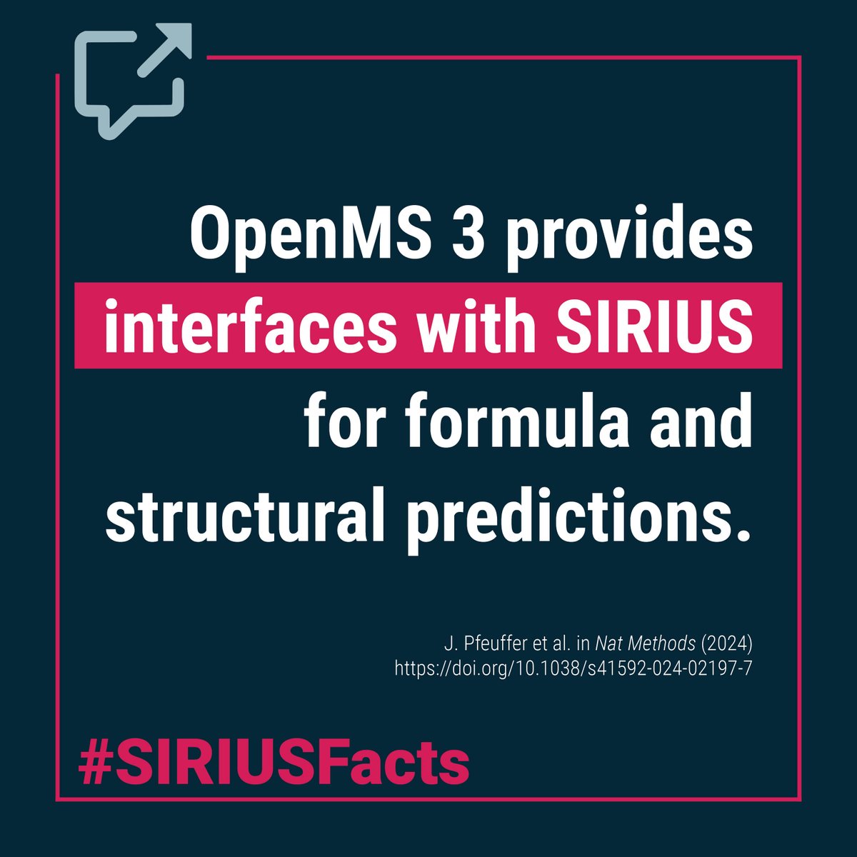 #OpenMS 🔄 #SIRIUS_MS

#OpenMS3 has interfaces with #SIRIUS_MS for molecular formula and and #StructureElucidation.

📄 @OpenMSTeam: doi.org/10.1038/s41592…

#MassSpectrometry #SmallMolecules #Metabolomics