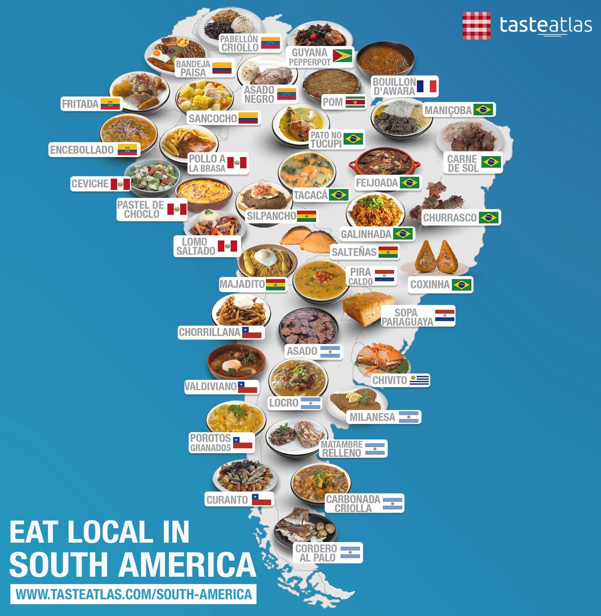 🥘 Food map of South America