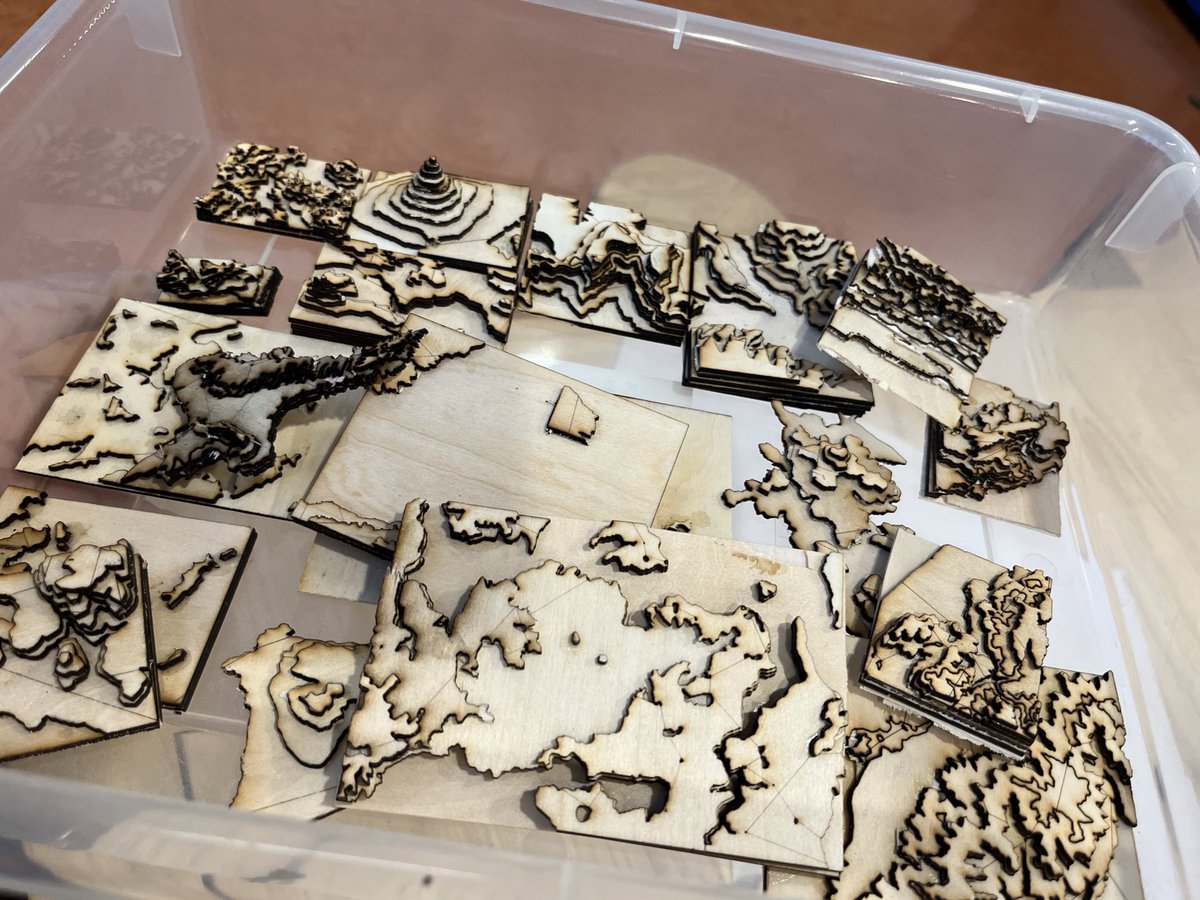 Very exciting when projects finally come together 🎉 Year 7 Geography needed help understanding contour maps, so I brainstormed with their teacher and they ended up designing, laser cutting, and sticking some pretty neat maps together! #edtech #makerspace