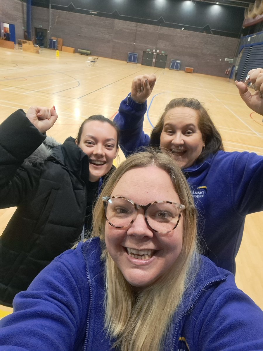 3 days to go! 🕺 💃  can you see the excitement in our faces! Over at the Brentwood Centre for final checks @StLukeshospiceb 💙💛