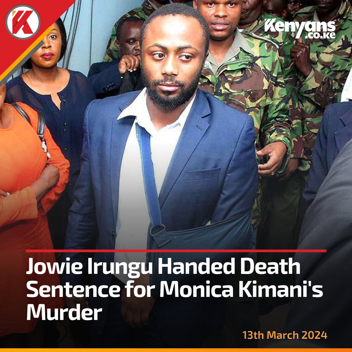 Kenyans's tweet photo. BREAKING NEWS
Jowie Irungu handed death sentence for Monica Kimani's murder https://t.co/hjJhSXvIeI