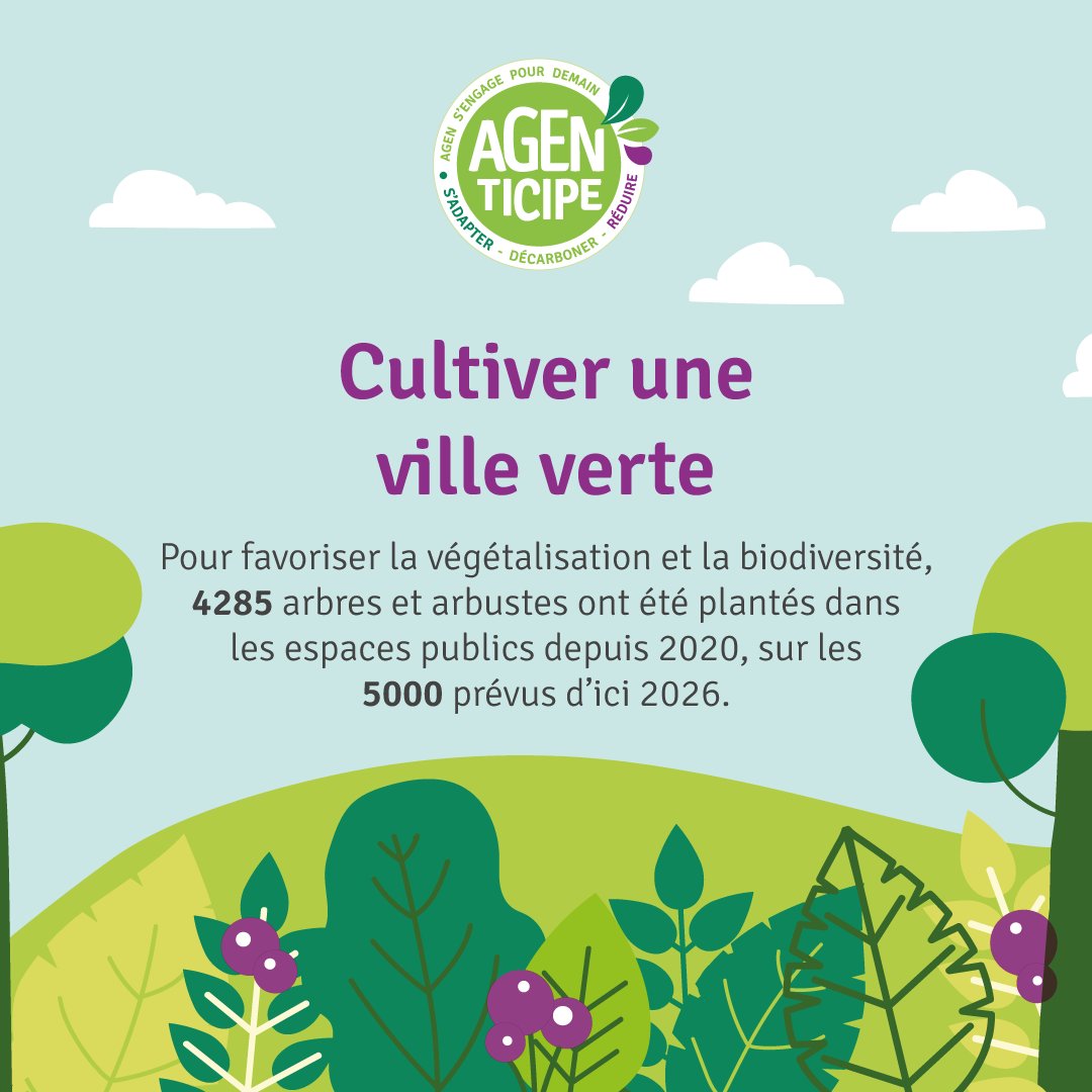 ✨ #Agen s'engage pour demain ! 🌍
Agen prend les devants dans la lutte pour un avenir plus vert et durable avec #Agenticipe ! 🌱🏙️
Rendez-vous sur agenticipe.fr 📊
Découvrez nos actions déjà en place et à venir en faveur de l'environnement  !💚🏡 
#villeverte
