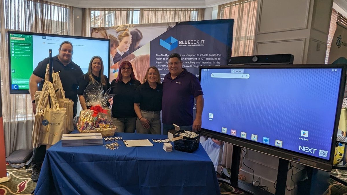 NUITEQChorus's tweet photo. Today, we are at @SENDCONF24 alongside our partner @BlueBoxICT ๐ค
Join us to explore how #NUITEQChorus and #NUITEQNEXT revolutionize the educational landscape.
#sendconf24 #blueboxit #EdTechUK #UKEdTech #EdTech #AIinEducation
https://t.co/5UEFizi0SK https://t.co/0h4LAZTIUF