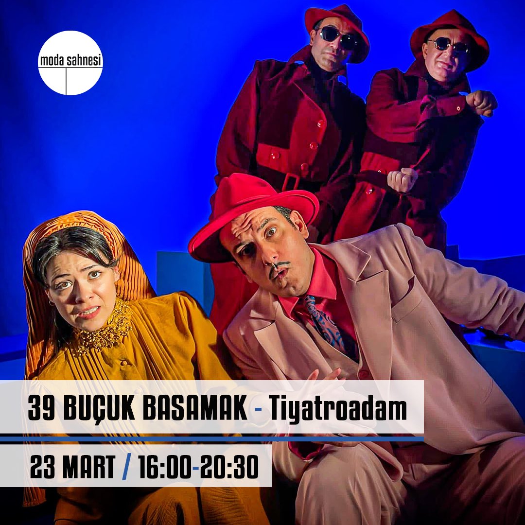 39 Buçuk Basamak
23 Mart, 16.00 - 20.30
<a href="/Tiyatroadam/">Tiyatroadam</a> 

Bilet almak için🔻
biletinial.com/tr-tr/tiyatro/…

#39buçukbasamak #tiyatroadam #modasahnesi