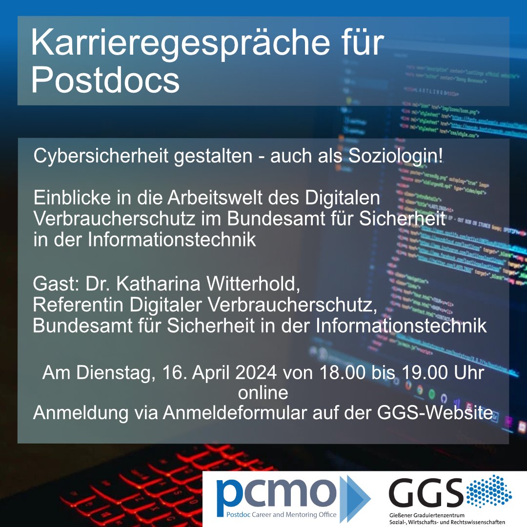 Dr. Witterhold zeigt uns wie vielfältig außeruniversitäre Karrieremöglichkeiten sein können. Als Referentin für Digitalen Verbraucherschutz am Bundesamt für Sicherheit in der Informationstechnik ist sie an verschiedenen Forschungsprojekten beteiligt. Info: bitly.ws/3fJpB