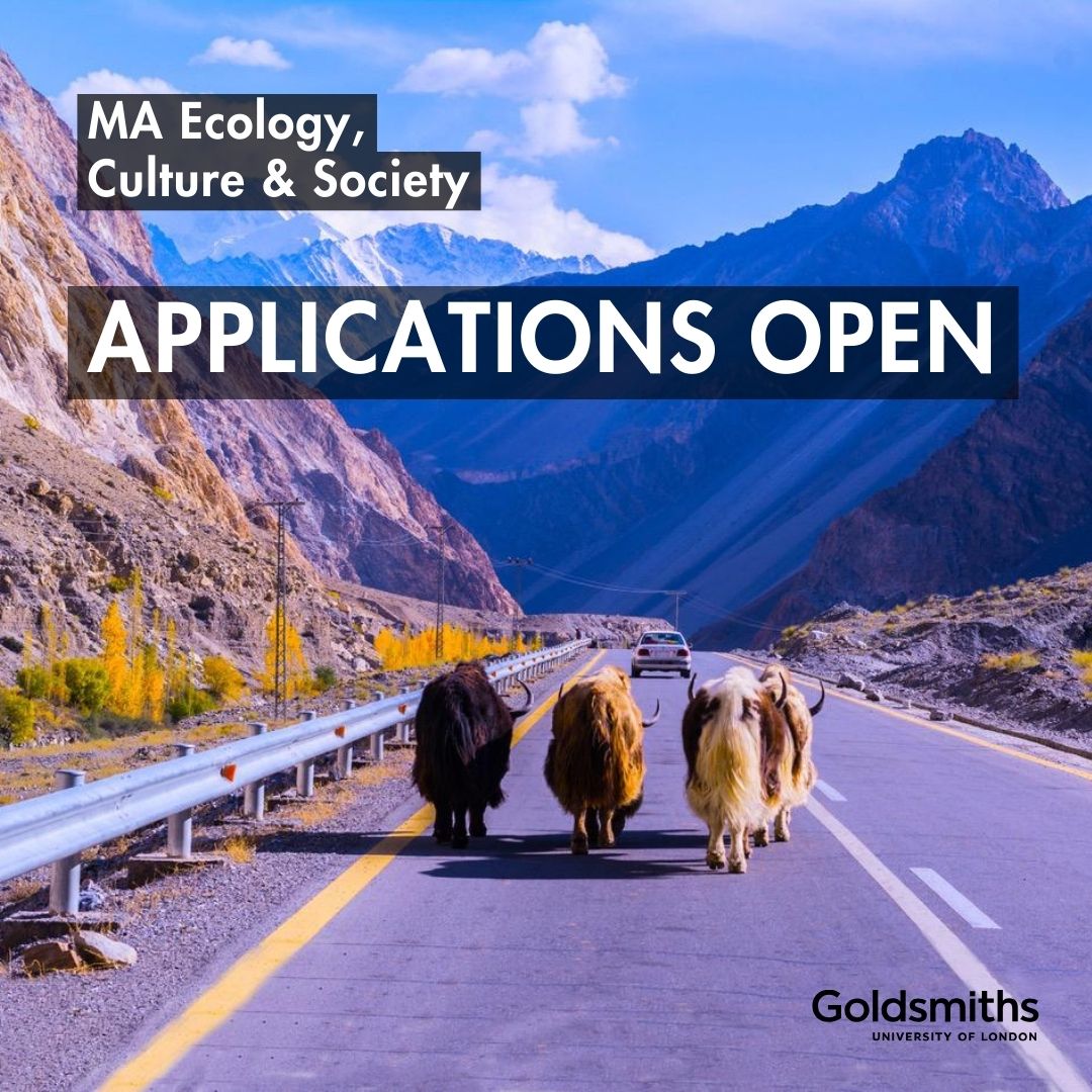 ❤️‍🔥❤️‍🔥Applications are still open! Our MA Ecology, Culture &amp; Society <a href="/GoldsmithsUoL/">Goldsmiths, University of London</a> offers you the opportunity to engage with the urgency of contemporary socio-ecological challenges and to imaginatively explore ways of inhabiting the Earth otherwise. gold.ac.uk/pg/ma-ecology-…
