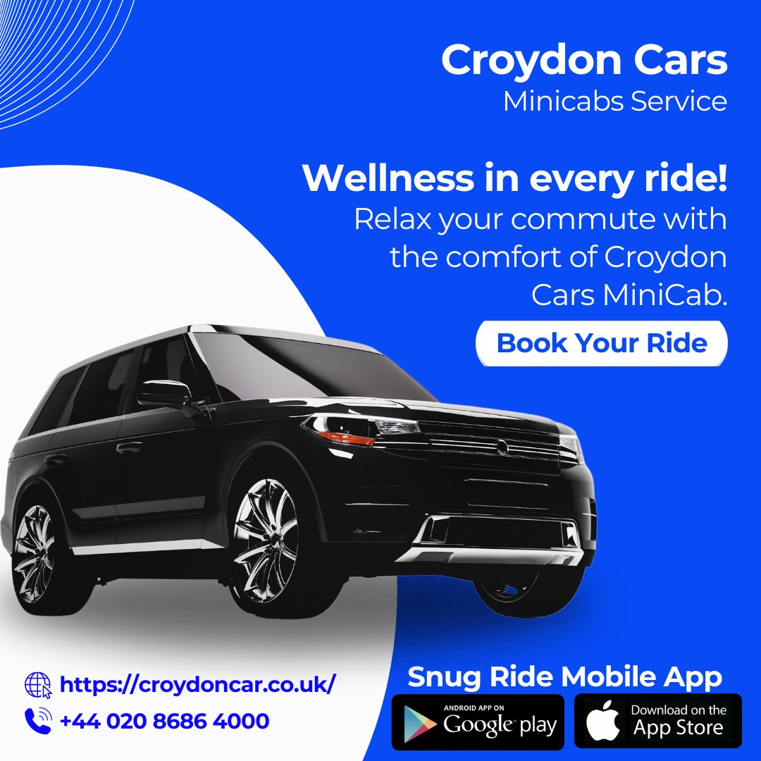 Ease into Wednesday with wellness. Relax your commute with the comfort of Croydon Cars MiniCab. 

Book Now: croydoncar.co.uk
Call Now: +442086864000
Download The Snug Ride App

#WednesdayRelax #TaxiFare #Minicabs #LocalCabService #AirportTaxis #EastCroydonStation