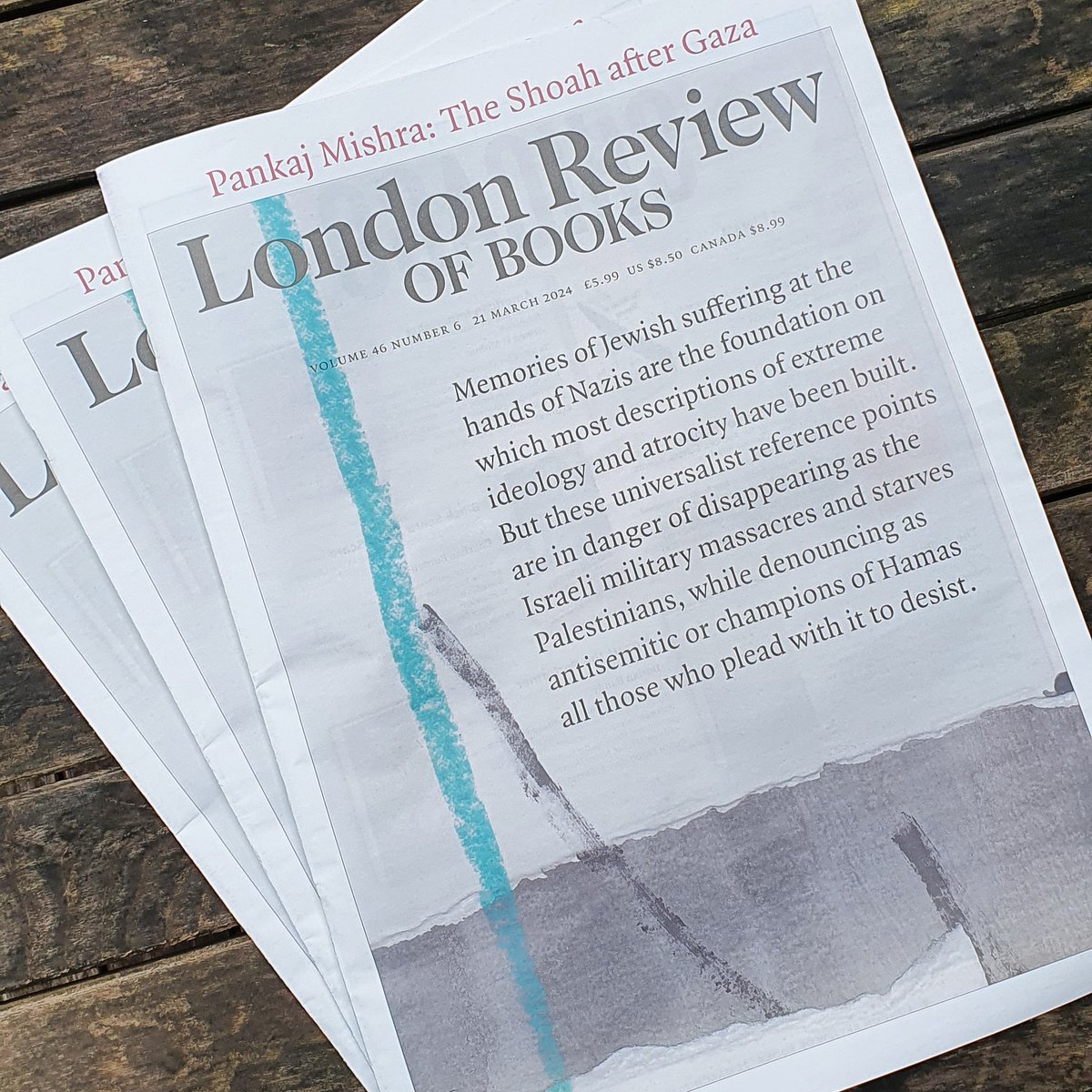 The latest issue of the <a href="/LRB/">London Review of Books</a> is in the shop now, featuring Pankaj Mishra's Winter Lecture, 'The Shoah after Gaza' lrb.co.uk/the-paper/v46/…