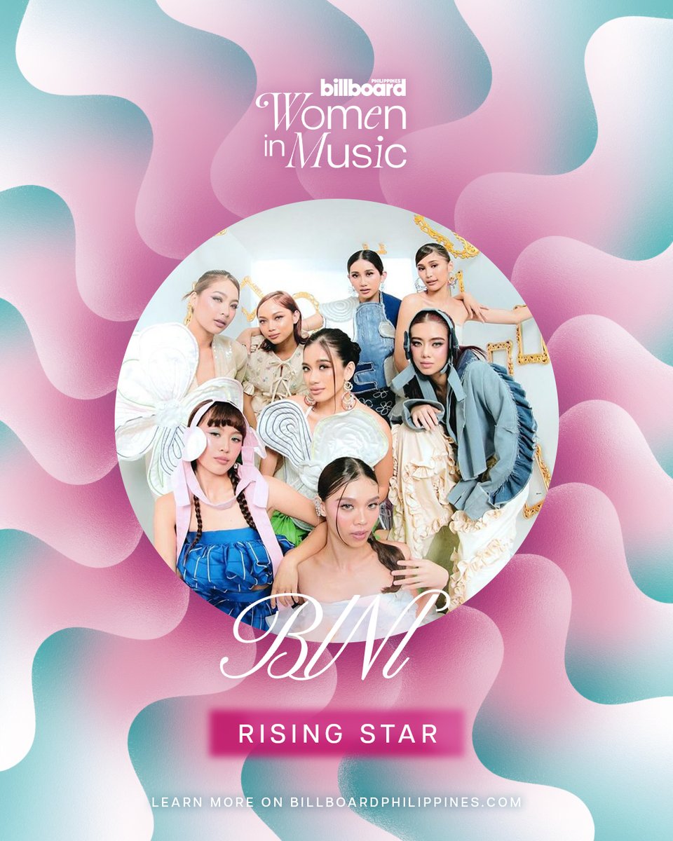 @BINI_ph will receive the Rising Star Award at #BBPHWomenInMusic 2024.

Learn more: billboardphilippines.com/music/features…

#BillboardPH
#BillboardPhilippines
#BINIforBillboardPH