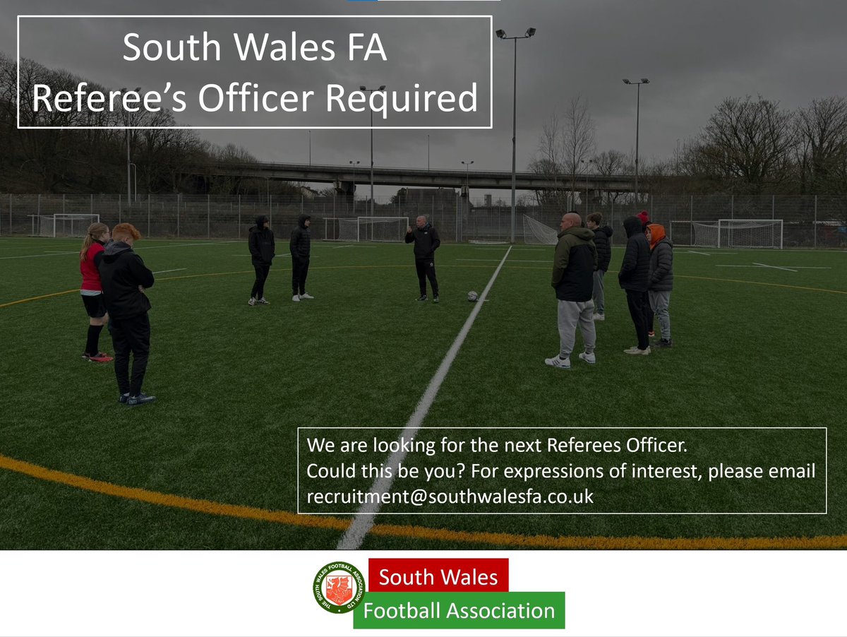 We are now accepting initial expressions of interest as we search for the next South Wales FA Referees Officer Think you have the necessary skills? Email recruitment@southwalesfa.co.uk