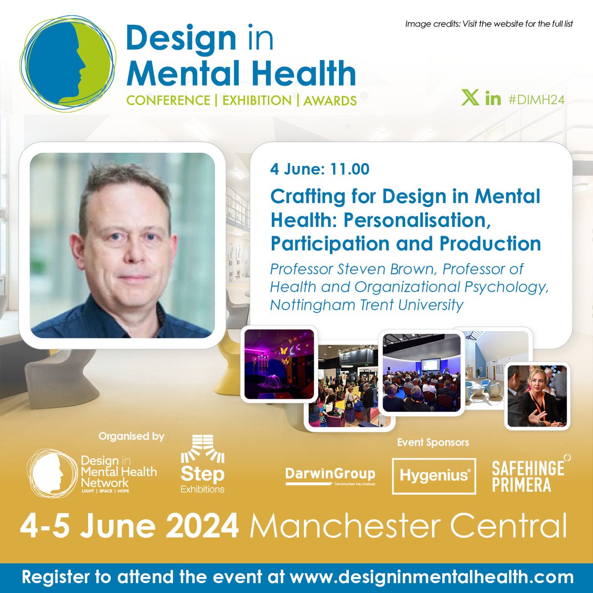 Speaking in the Person Centred Approach conference theme, Prof. Steve Brown from @NottmTrentUni kicks off the Keynote theatre @DIMH_event on the 3rd of June @Mcrcentral. The early booking rate on conference places ends on 29th March. Book your place now: designinmentalhealth.com