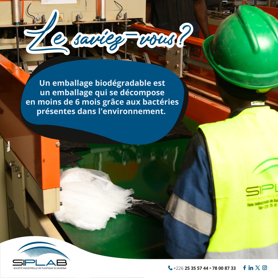 siplabbf's tweet photo. #LeSaviezVous ?
Un emballage biodégradable est un emballage qui se décompose en moins de 6 mois grâce aux bactéries présentes dans l'environnement.

#siplab
#Plastique https://t.co/lKyOlLzRZa