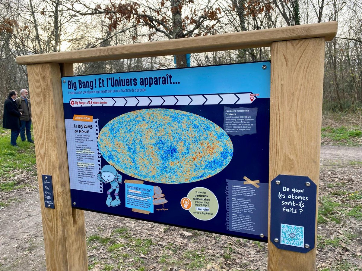Maison pour la science en Aquitaine (@mpls_aquitaine) on Twitter photo Jeudi dernier, nous avons eu le plaisir d’assister à l’inauguration du petit Chemin du temps dans le bois de Thouars. Ce projet, porté par <a href="/univbordeaux/">Université de Bordeaux</a> et la <a href="/VilledeTalence/">Ville de Talence</a>, propose aux promeneurs de découvrir l’histoire de l’univers grâce à un parcours sur 1,38 km 💫 Jeudi dernier, nous avons eu le plaisir d’assister à l’inauguration du petit Chemin du temps dans le bois de Thouars. Ce projet, porté par <a href="/univbordeaux/">Université de Bordeaux</a> et la <a href="/VilledeTalence/">Ville de Talence</a>, propose aux promeneurs de découvrir l’histoire de l’univers grâce à un parcours sur 1,38 km 💫