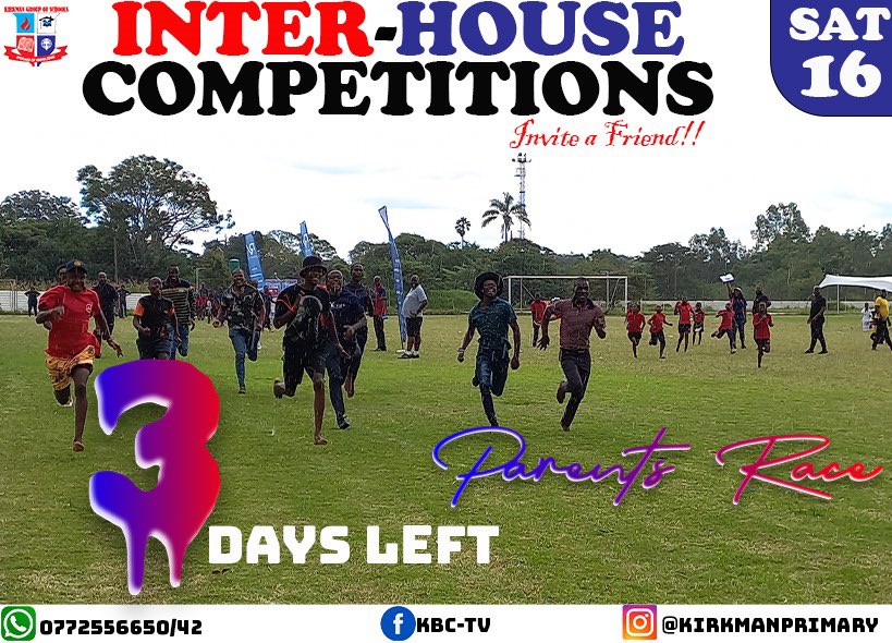 Inter-House Athletics Competition #Saturday #16March2024 #ParentsRace INVITE A FRIEND!!