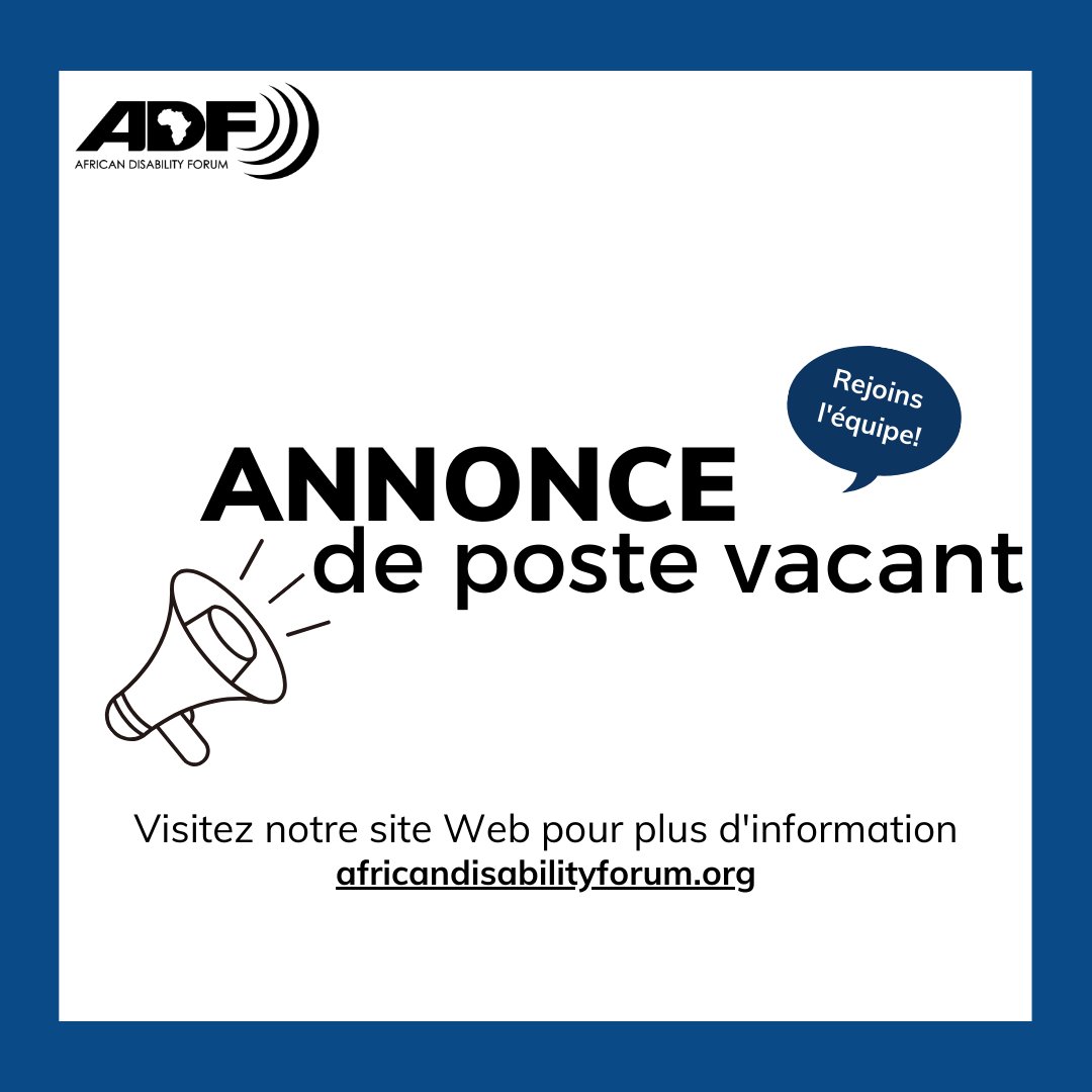 📢Annonce de poste vacant📢🇧🇮 ADF cherche à embaucher un chargé de projet basé au Burundi pour soutenir, faciliter et assurer la bonne mise en œuvre de toutes les activités du projet ADF « We are Able » au Burundi.🗓️Date limite : 19 mars 2024 africandisabilityforum.org/annonce-de-vac…