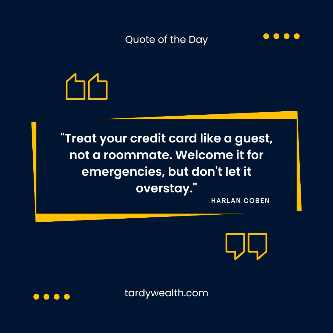 Credit cards are for temporary needs, not everyday spending. Budget effectively to avoid debt.

#tardywealth #qotd #personalfinance #responsiblecredit #budgeting #creditcards