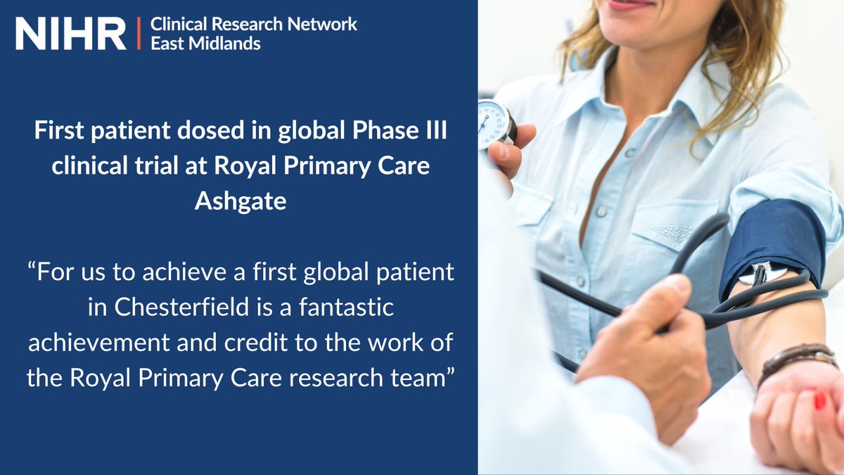 A Chesterfield woman has become the first global patient to use a new drug @RoyalPrimary @royalhospital

The #NIHRfunded study led by @AstraZeneca  investigates the use of baxdrostat in patients with uncontrolled & resistant hypertension 

Find out more 👇
bit.ly/BaxHTN