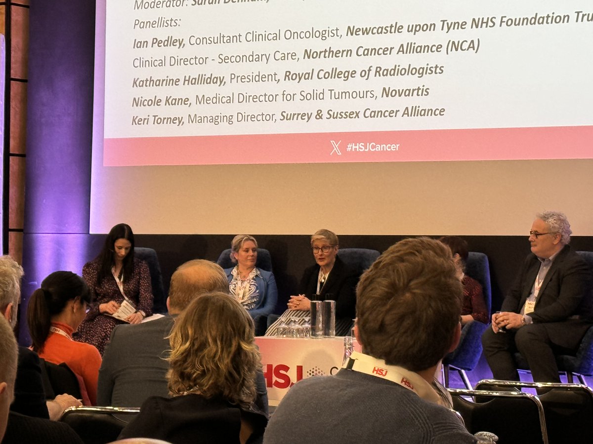 “We don’t make big changes by everyone doing 5 new scans a day, we make big changes by pathway innovation but we need to give clinicians space'

Our President @halliday_kath discussing how we address challenges in delivering cancer treatment at @HSJevents Cancer Forum. #HSJCancer