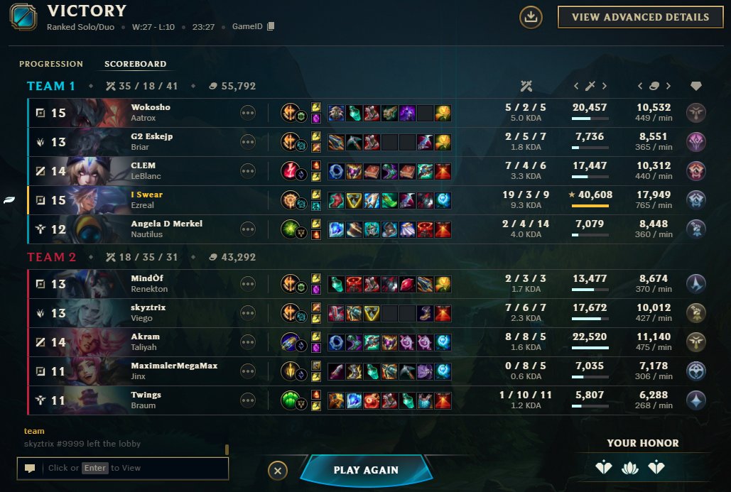 LeFufulol's tweet photo. i don't like bragging about solo q games
but it's the first time i'm full build while enemy adc has 1 item https://t.co/hgAliwk2Ov