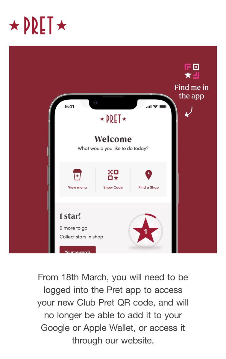 “With just five days’ notice, we’re going to make it much more of a faff to reap the benefits of the £30 you have already paid us.” 

Considering I can’t even log into your God awful app <a href="/pret/">Pret</a>, you’ve probably lost a subscriber.