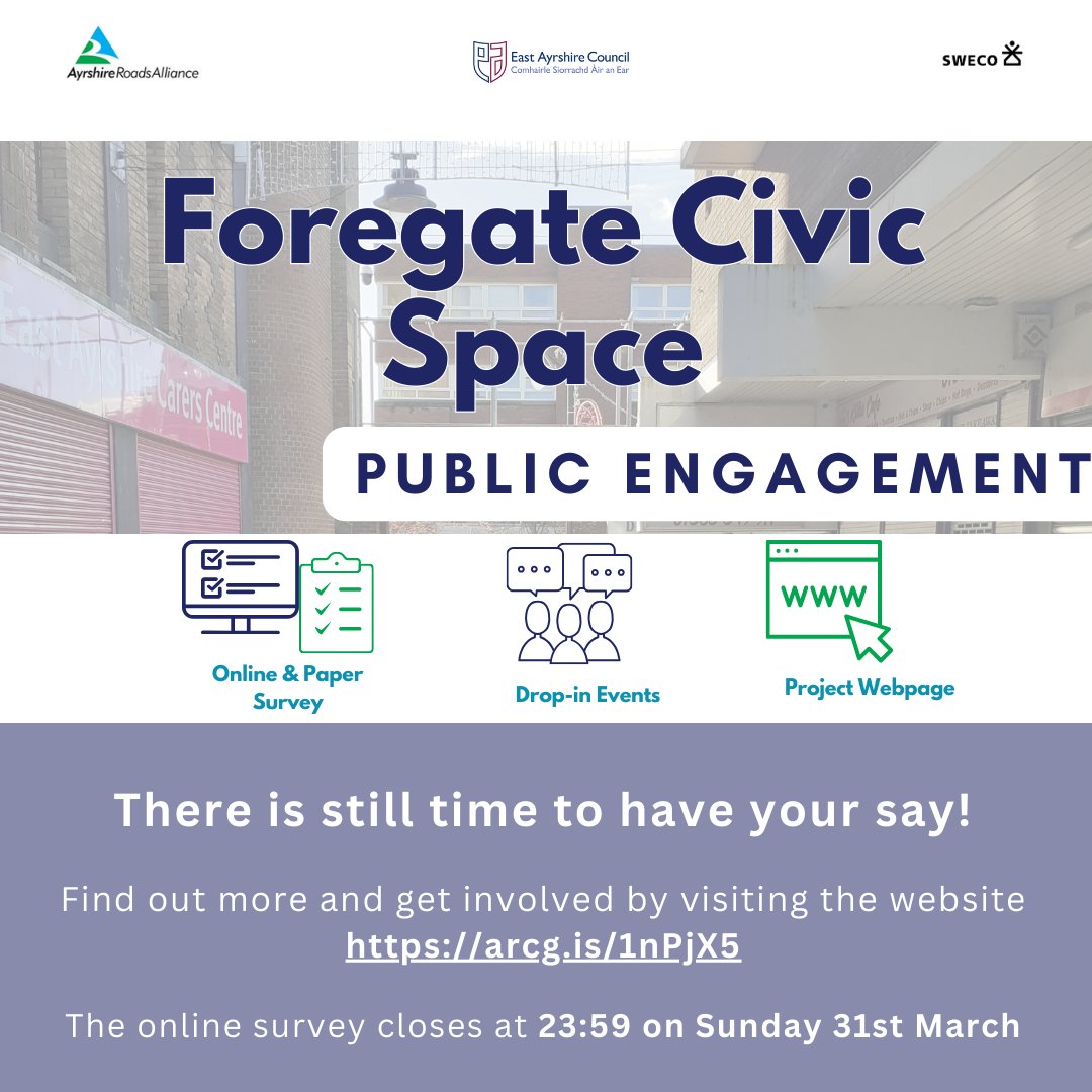 The Foregate Civic Space project team will be at the Burns Shopping Mall tomorrow between 11am and 4pm. Pop along to meet the team and find out more. The project website and online survey can be accessed here: orlo.uk/5g5ws