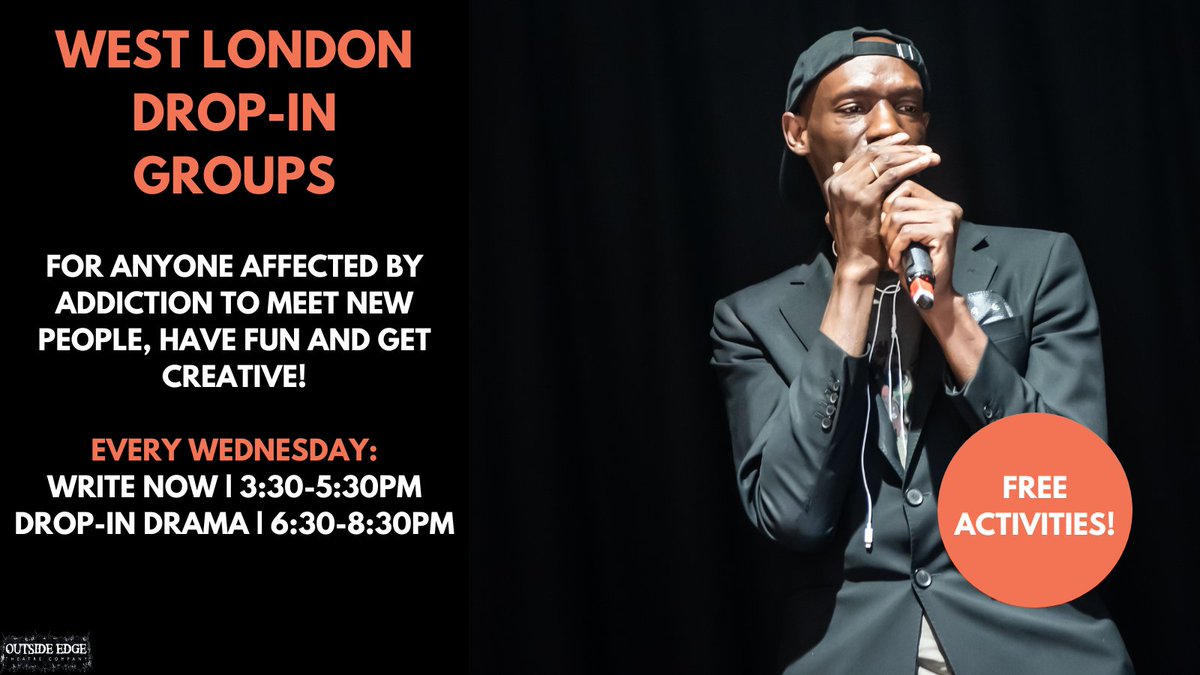 West London Wednesdays! Join us today in Chelsea for West London Write Now 📝 & in Hammersmith & Fulham for West London Drop-in Drama🎭 Open to all experience levels!!

New to Outside Edge? Sign up via the link in our Bio!
 
#LondonTheatre #DramaGroup #CreativeHealth