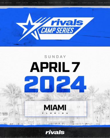 Blessed to have the opportunity to compete at the Rivals Camp Series in Miami @jamaalgelsey3 @adamgorney @RivalsFriedman @JohnGarcia_Jr @Rivals
