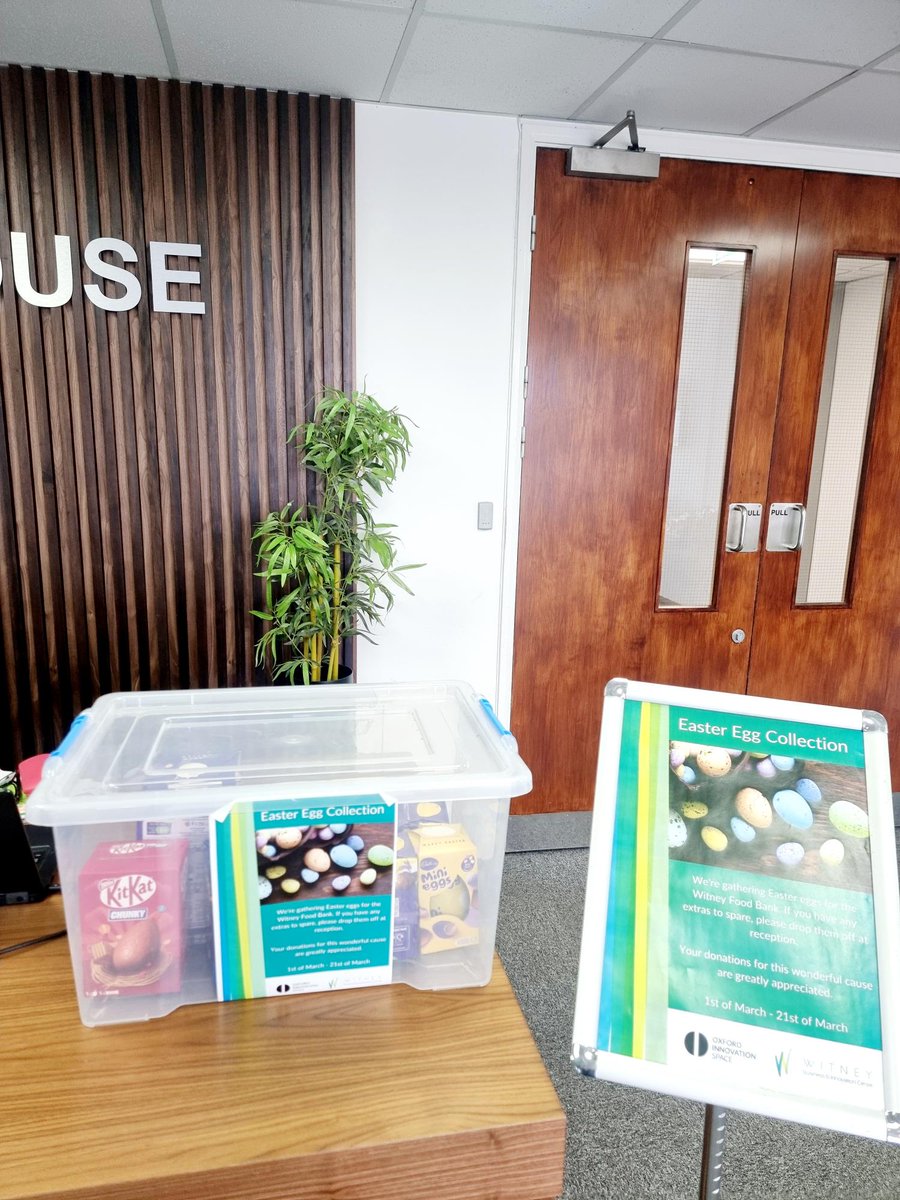 Join us in spreading Easter joy this March! 

We're collecting Easter eggs at the Witney Business &amp; Innovation Centre reception to donate to the Witney and West Oxfordshire Food Bank 

If you have any spare eggs, drop by our centre located in the Windrush Industrial Estate