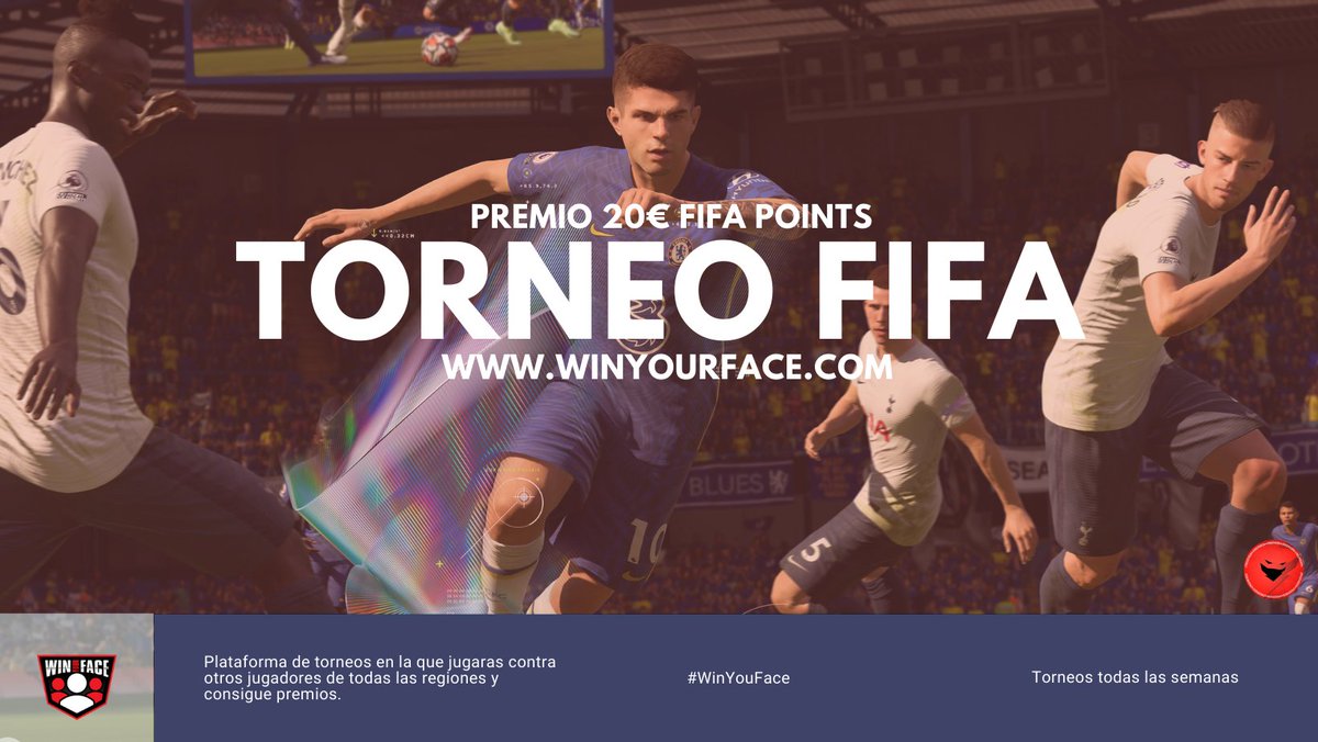 #TorneoDeFIFA  | Premio 20€ FIFA Points   
 
8 plazas disponibles       

🇪🇺 | 14 de Marzo 17:00   

Participa: winyourface.com/en/tournament/…

 #WinYourFace 🤍🥇