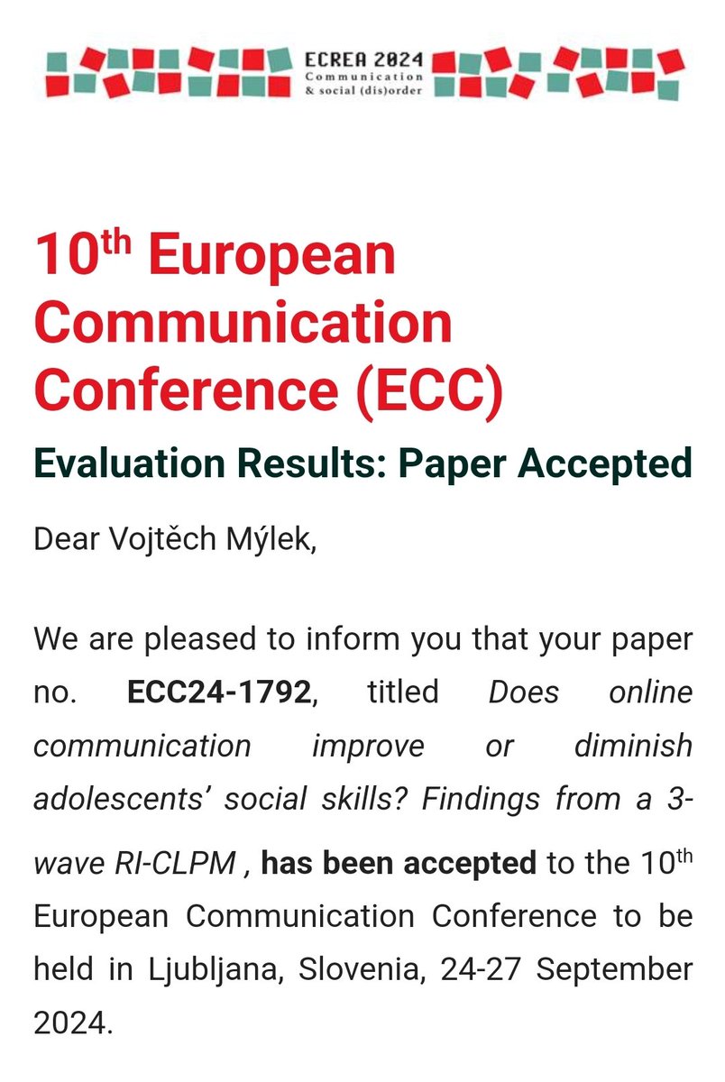 yaaay, my abstract got accepted to #ecrea24! 💅
see you in Ljubljana 🙂 @ECREA_ICSI @irtis_muni